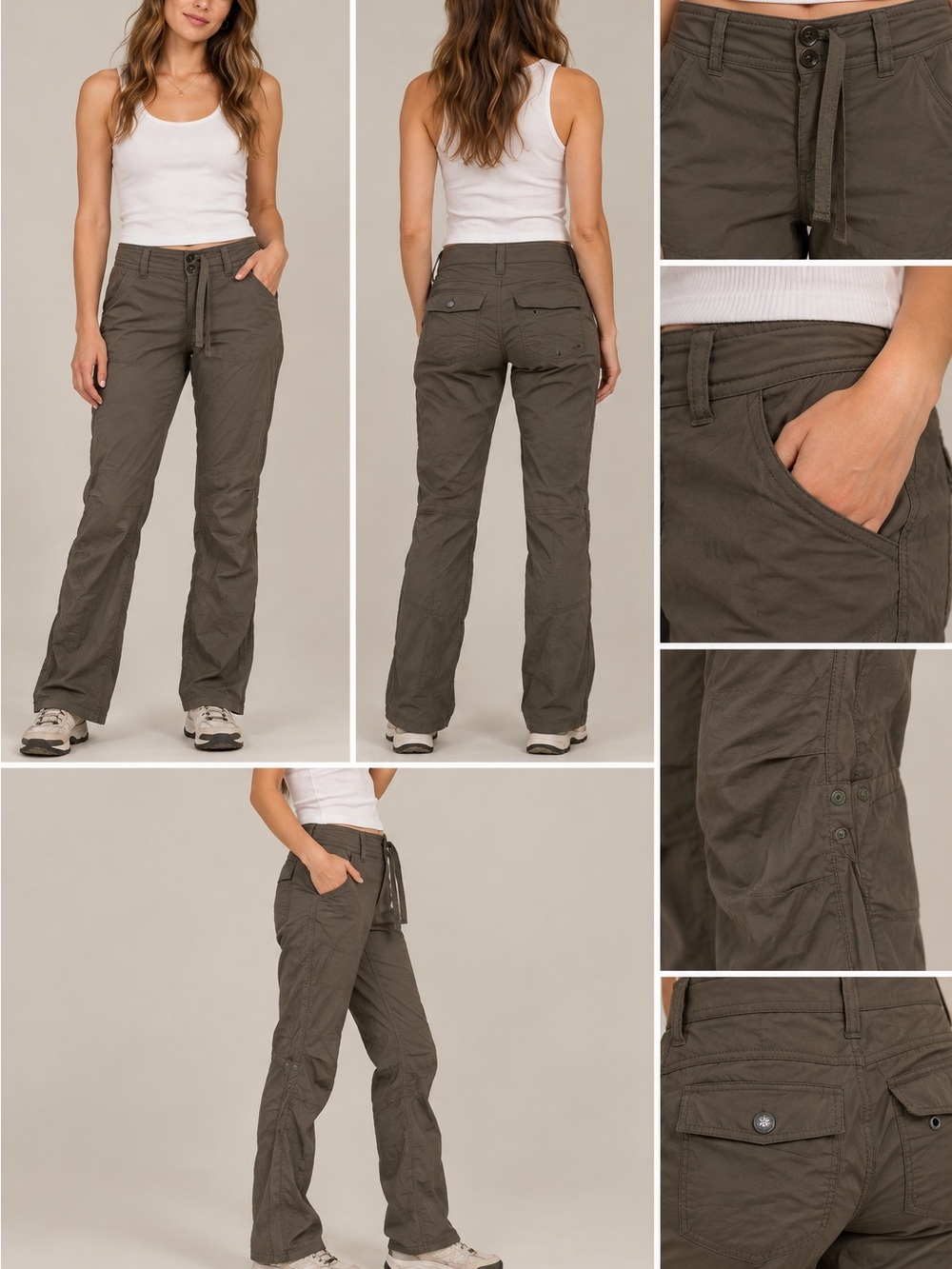 Prana Mid Rise Slim Fit Outdoor Gorpcore Pants Green Size 4